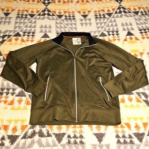 Old Navy Polo Collar Sweatshirt Olive with Black Sz M A13